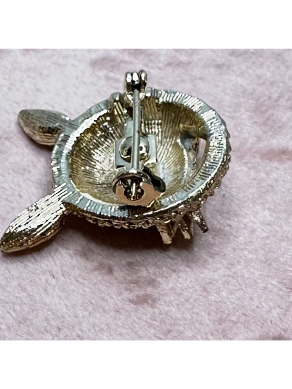 Vintage Aurora Borealis Crystal Rabbit Brooch Pin Red Rhinestone Eyes Gold-Tone - Picture 8 of 16